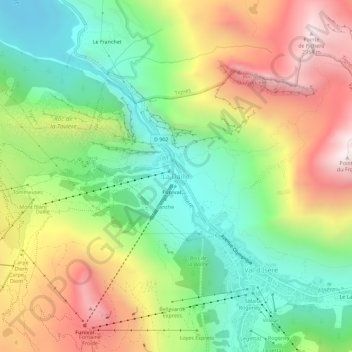 Carte topographique La Daille, altitude, relief