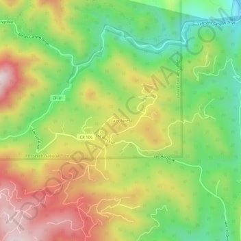 Carte topographique Lazy Acres, altitude, relief