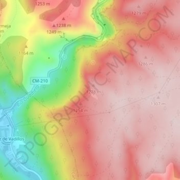 Carte topographique Cueva del Armentero, altitude, relief