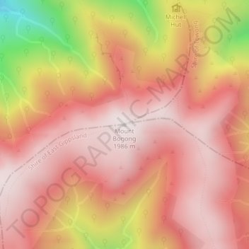 Carte topographique Mount Bogong, altitude, relief