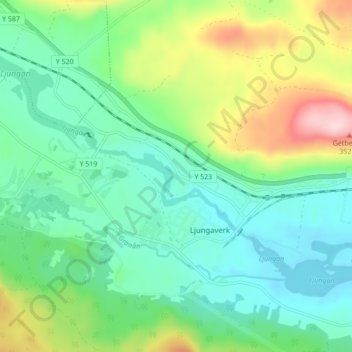 Carte topographique Fly, altitude, relief