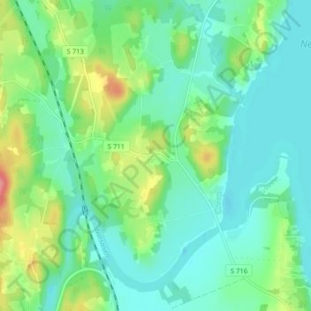 Carte topographique Trångstad, altitude, relief