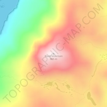 Carte topographique Black Mountain, altitude, relief