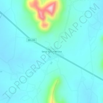Carte topographique Serra da Canabrava, altitude, relief