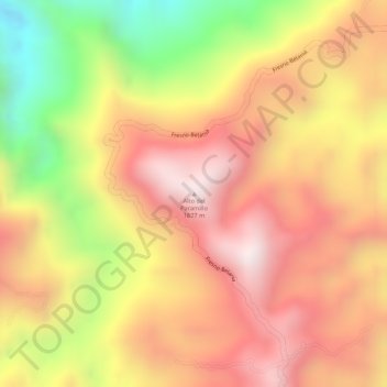 Carte topographique Alto del Paramillo, altitude, relief