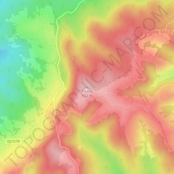 Carte topographique Peana, altitude, relief