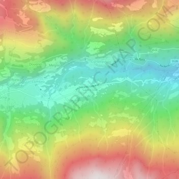 Carte topographique Santicolo, altitude, relief