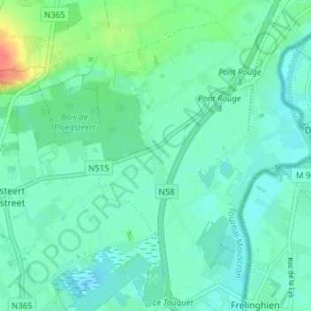 Carte topographique Le Gheer - Gheer, altitude, relief