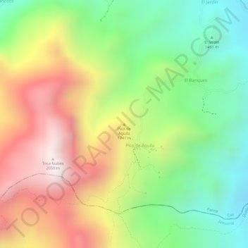 Carte topographique Pico de Aguila, altitude, relief