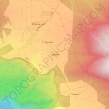Carte topographique El Terrero, altitude, relief