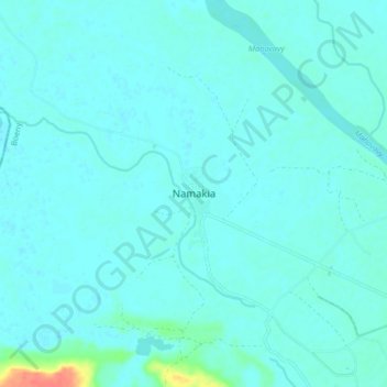 Carte topographique Namakia, altitude, relief