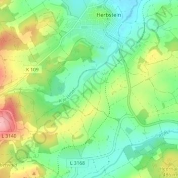 Carte topographique Oberndorf, altitude, relief