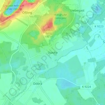 Carte topographique Skaska, altitude, relief