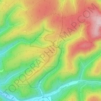 Carte topographique Hohe Wart, altitude, relief