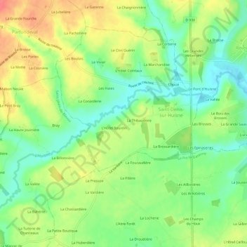 Carte topographique La Lotière, altitude, relief