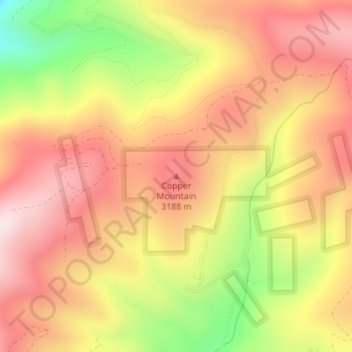 Carte topographique Copper Mountain, altitude, relief