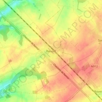 Carte topographique Beuzet, altitude, relief