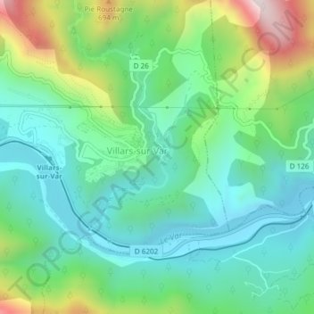 Carte topographique Ciampon, altitude, relief