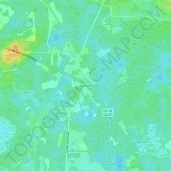 Carte topographique Lamont, altitude, relief