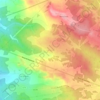 Carte topographique Servanac, altitude, relief