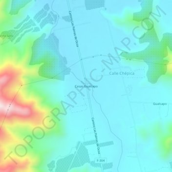 Carte topographique Casas Gualcapo, altitude, relief