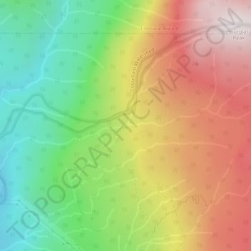 Carte topographique Sawblade Falls, altitude, relief