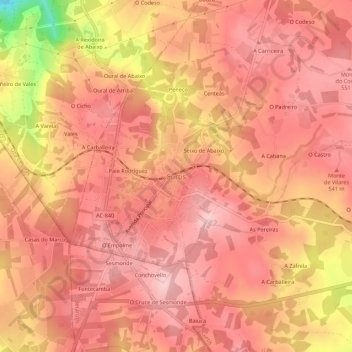 Carte topographique Curtis, altitude, relief