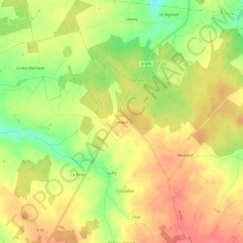 Carte topographique Lepaud, altitude, relief