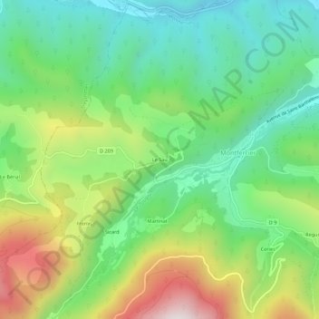 Carte topographique Le Sau, altitude, relief