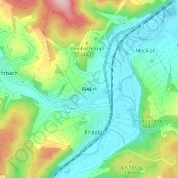 Carte topographique Reilos, altitude, relief
