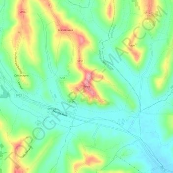 Carte topographique Rinco, altitude, relief