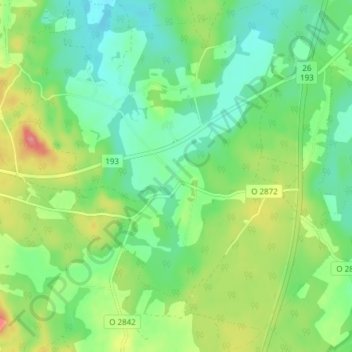 Carte topographique Suntak, altitude, relief