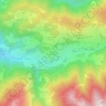 Carte topographique St. Valentin - San Valentino, altitude, relief