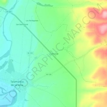 Carte topographique La Moraleja, altitude, relief