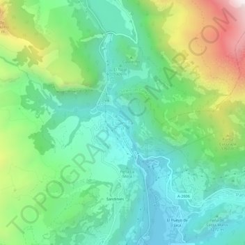 Carte topographique Escarrilla, altitude, relief