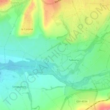 Carte topographique Ferreres, altitude, relief