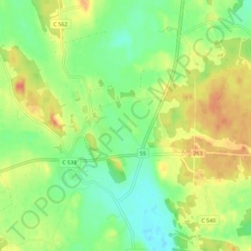 Carte topographique Tyresta, altitude, relief