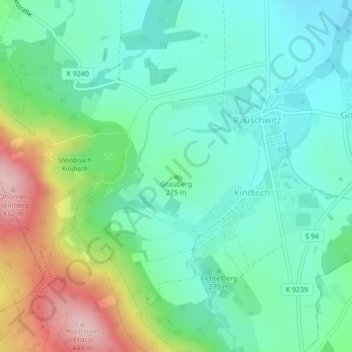 Carte topographique Grauberg, altitude, relief