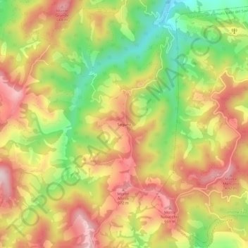 Carte topographique Seguno, altitude, relief