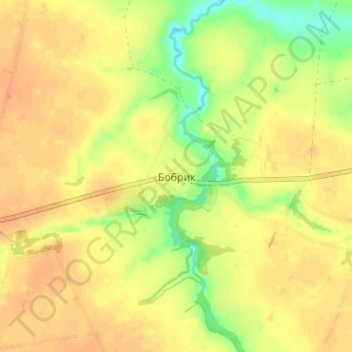 Carte topographique Bobryk, altitude, relief