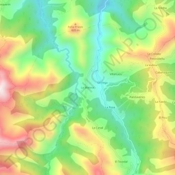 Carte topographique La Matosa, altitude, relief