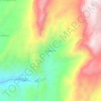 Carte topographique Tagdichte, altitude, relief