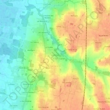 Carte topographique La Vernaie, altitude, relief