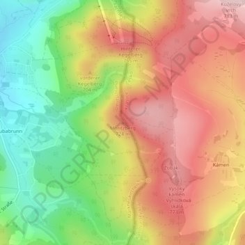 Carte topographique Moritzberg, altitude, relief