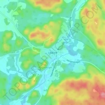 Carte topographique Ullared, altitude, relief