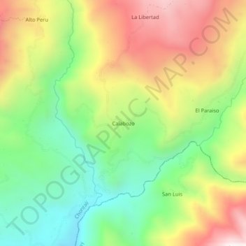 Carte topographique Calabozo, altitude, relief