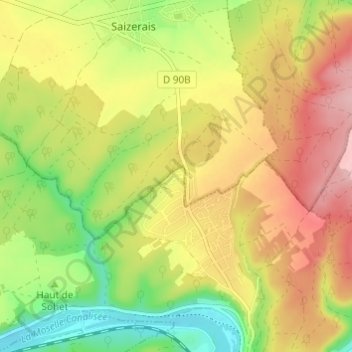 Carte topographique La Neyette, altitude, relief