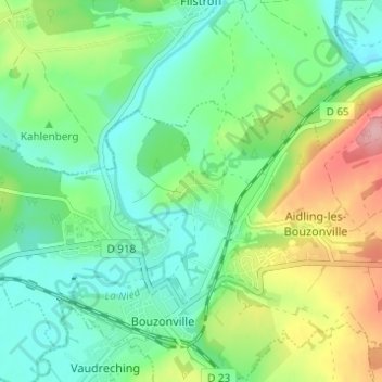 Carte topographique Heckling, altitude, relief