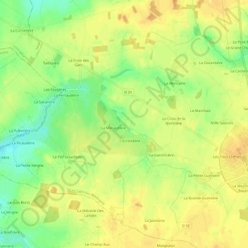 Carte topographique La Bromière, altitude, relief