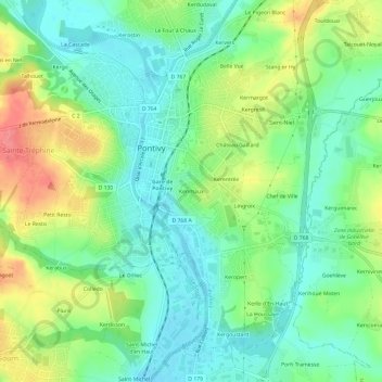 Carte topographique Kerimaux, altitude, relief
